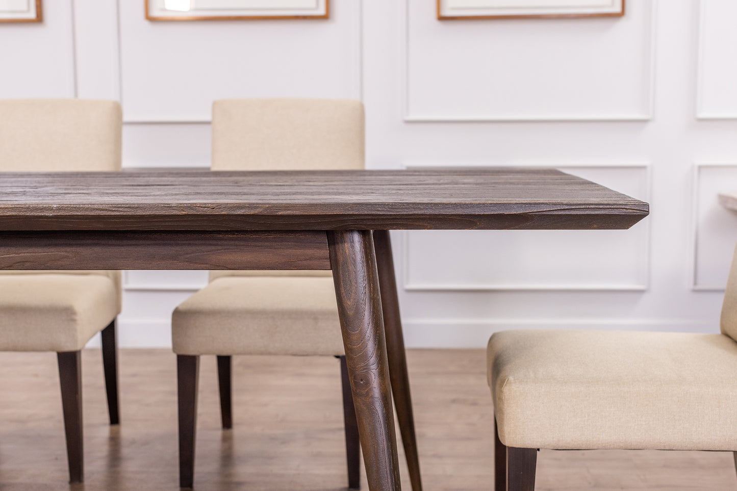 84x40" Chicago Teak Dining Table, Brushed-Texture Cocoa Finish