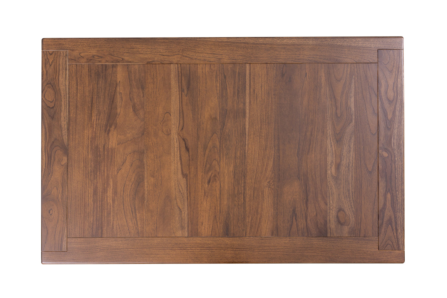 55x30" Teak Mission Edge Coffee Table, Smooth-Texture Cocoa Finish