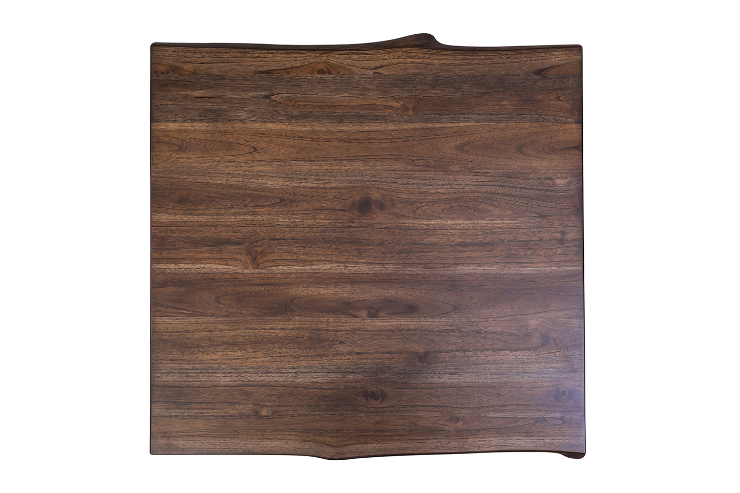 30x30" Teak Live Edge Side Table, Brushed-Texture Cocoa Finish
