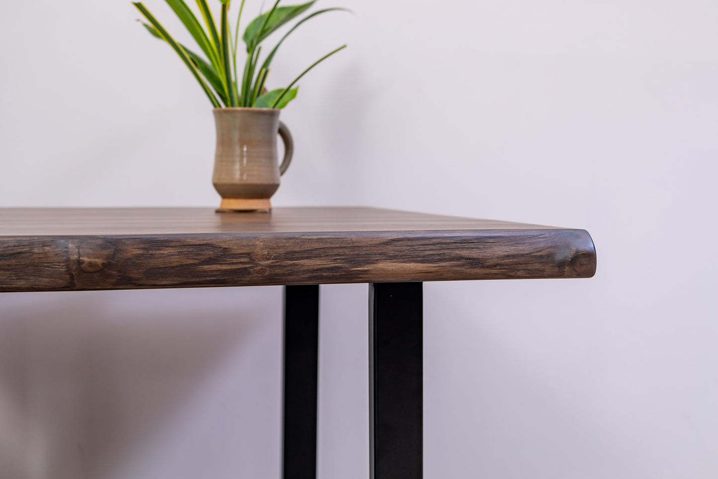 30x30" Teak Live Edge Side Table, Brushed-Texture Cocoa Finish