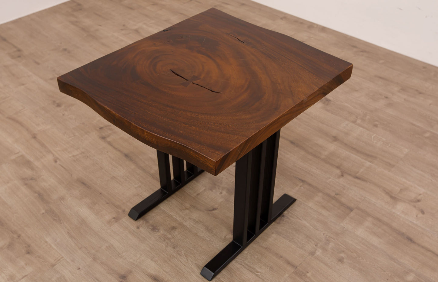 30x30" Acacia Live Edge Side Table, Smooth-Texture Dark Chocolate Finish