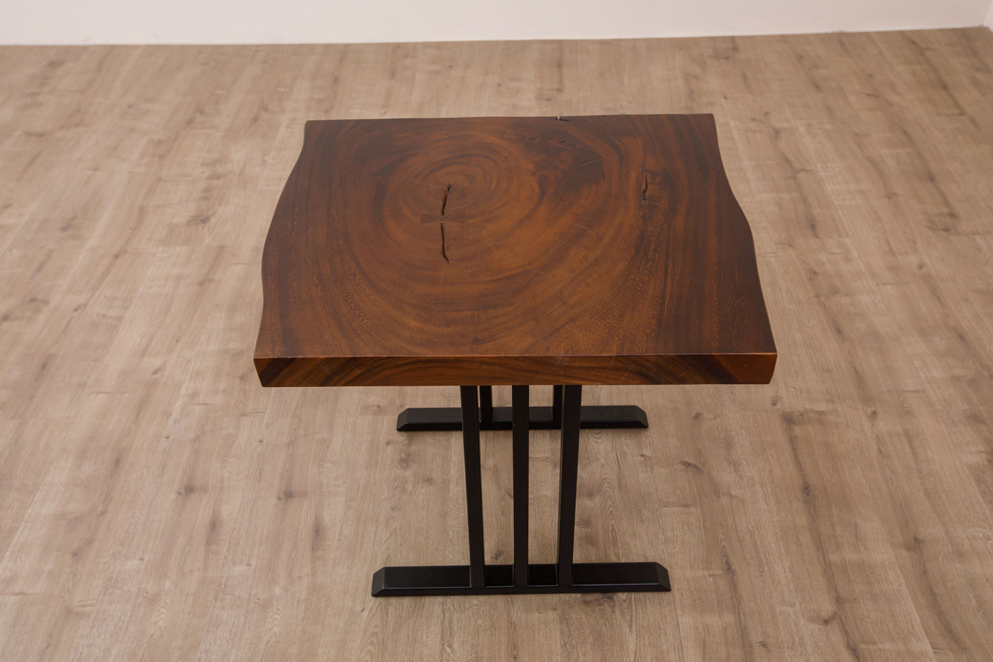 30x30" Acacia Live Edge Side Table, Smooth-Texture Dark Chocolate Finish