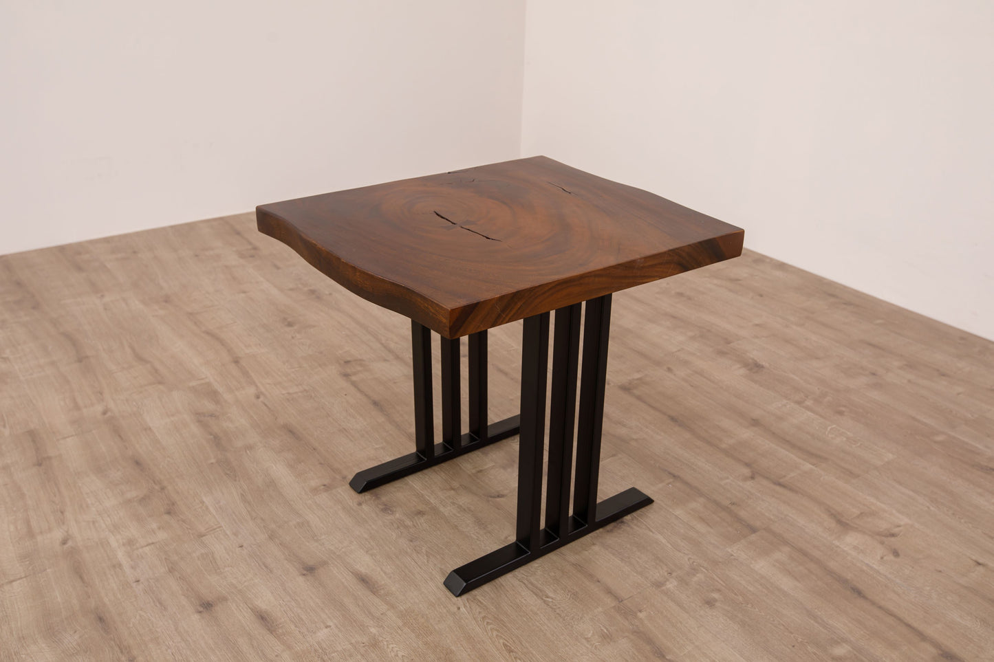 30x30" Acacia Live Edge Side Table, Smooth-Texture Dark Chocolate Finish