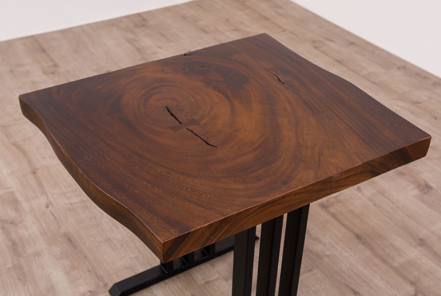 30x30" Acacia Live Edge Side Table, Smooth-Texture Dark Chocolate Finish