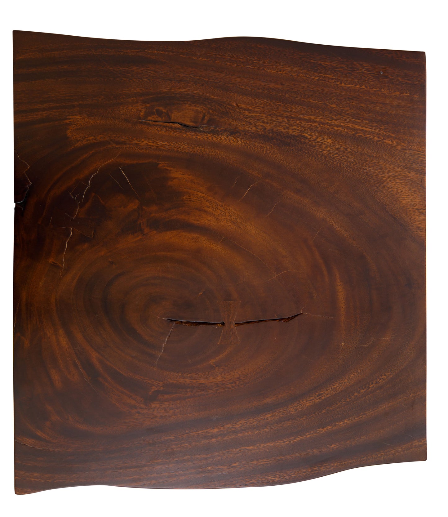 30x30" Acacia Live Edge Side Table, Smooth-Texture Dark Chocolate Finish