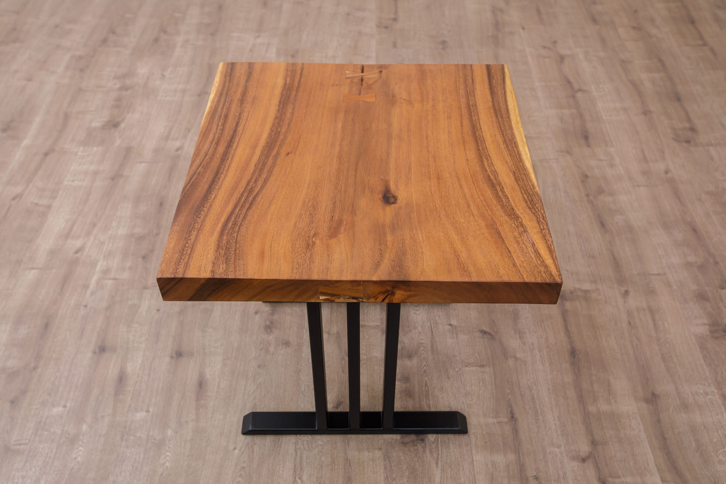 30x30" Acacia Mission Edge Side Table, Smooth-Texture Natural Finish