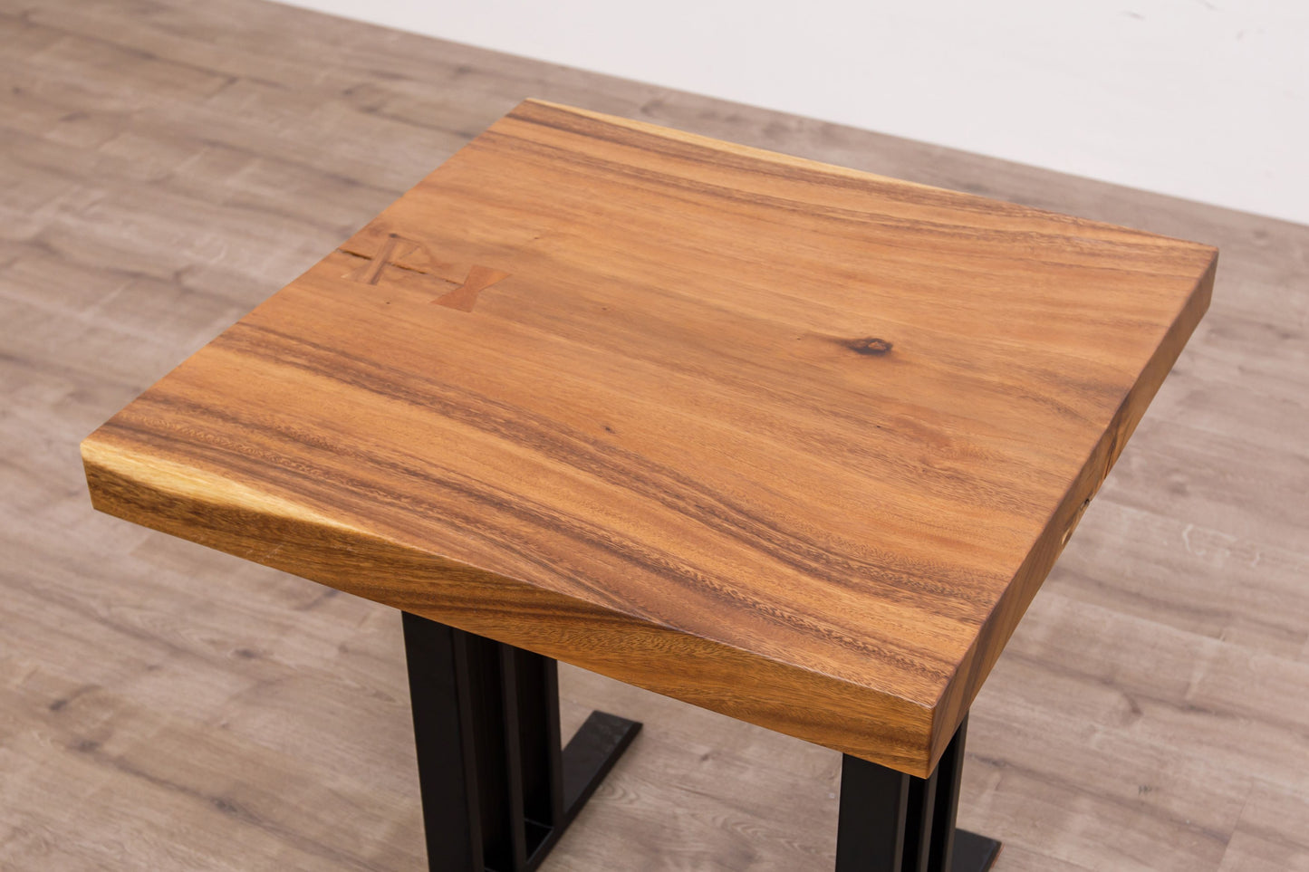 30x30" Acacia Mission Edge Side Table, Smooth-Texture Natural Finish