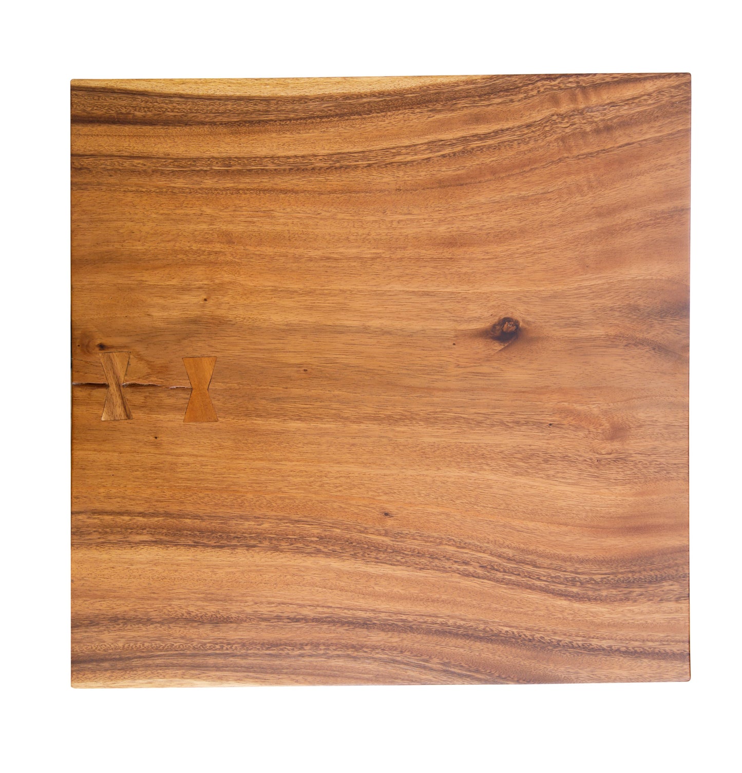 30x30" Acacia Mission Edge Side Table, Smooth-Texture Natural Finish