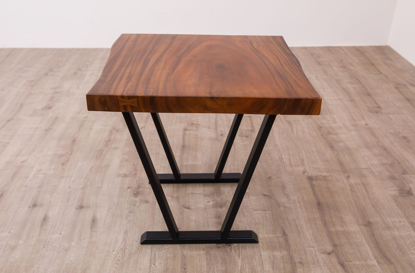 30x30" Acacia Live Edge Side Table, Smooth-Texture Milk Chocolate Finish