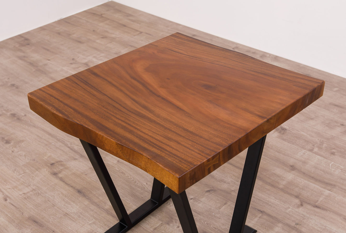 30x30" Acacia Live Edge Side Table, Smooth-Texture Milk Chocolate Finish