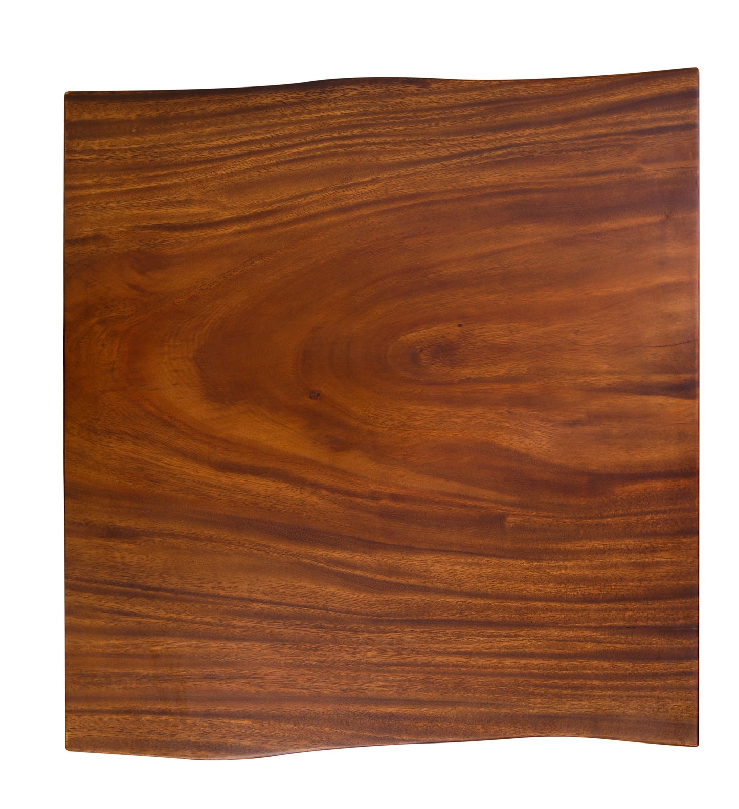 30x30" Acacia Live Edge Side Table, Smooth-Texture Milk Chocolate Finish
