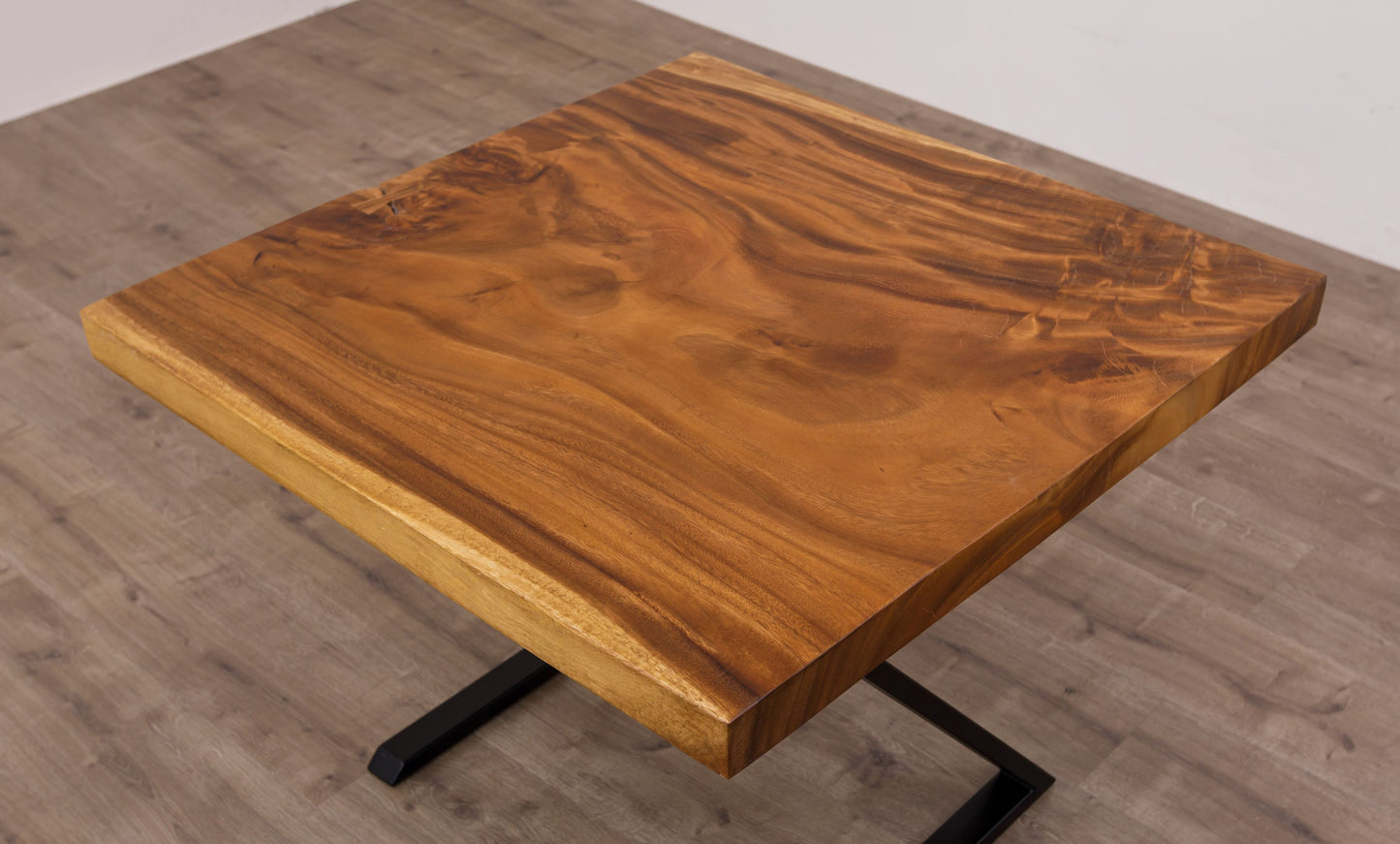 30x30" Acacia Mission Edge Side Table, Smooth-Texture Natural Finish