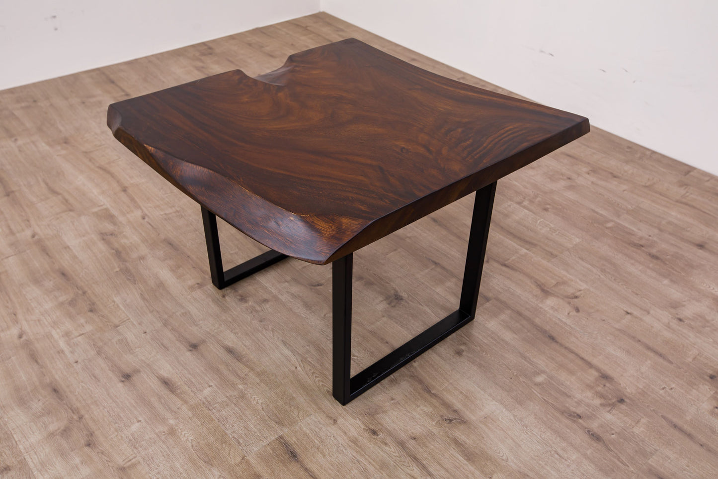 30x30" Acacia Live Edge Side Table, Smooth-Texture Dark Chocolate Finish