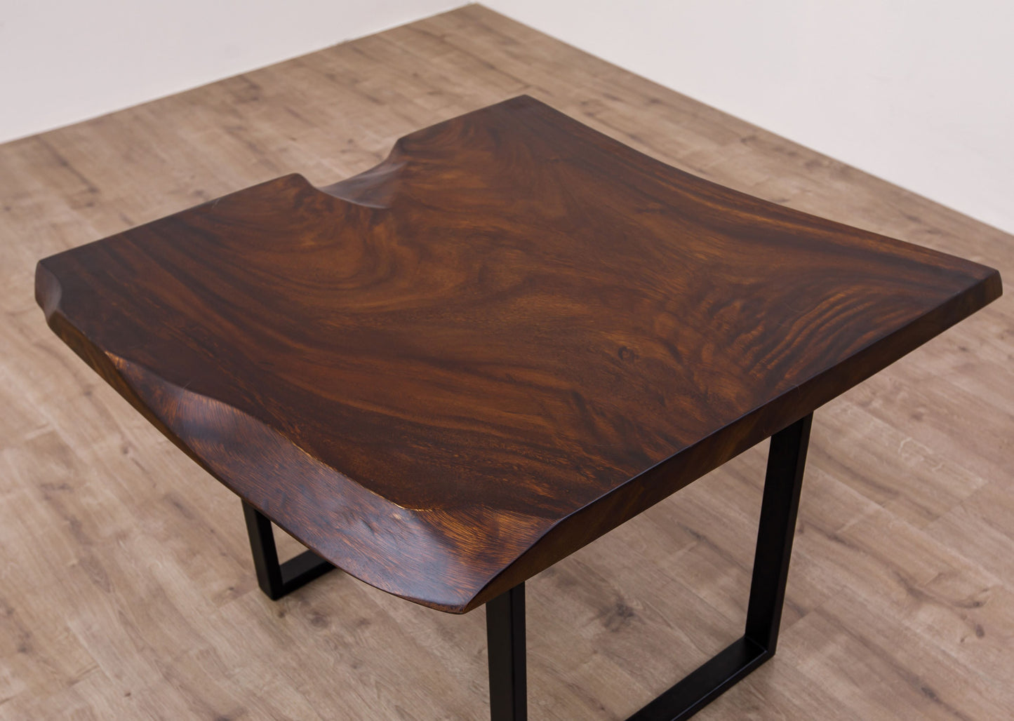 30x30" Acacia Live Edge Side Table, Smooth-Texture Dark Chocolate Finish