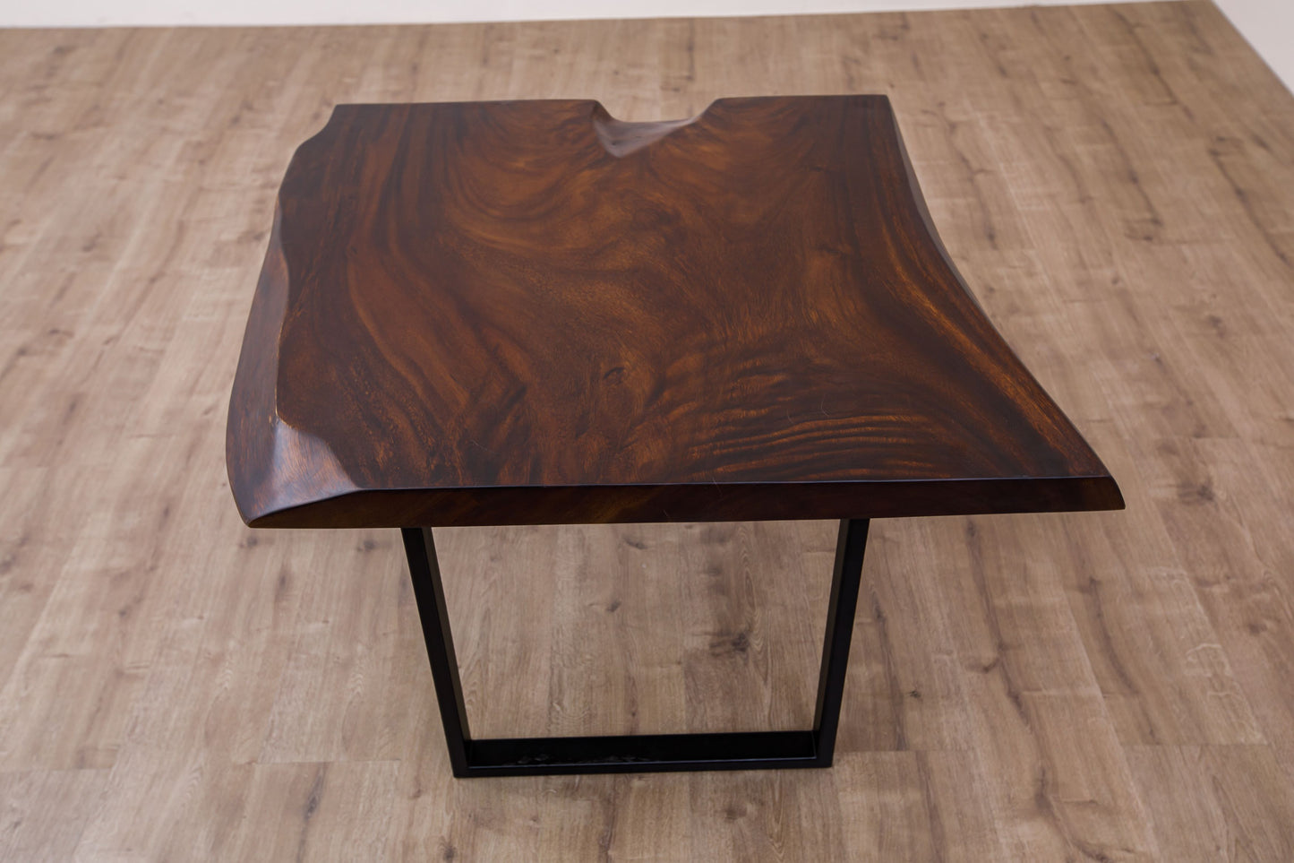 30x30" Acacia Live Edge Side Table, Smooth-Texture Dark Chocolate Finish