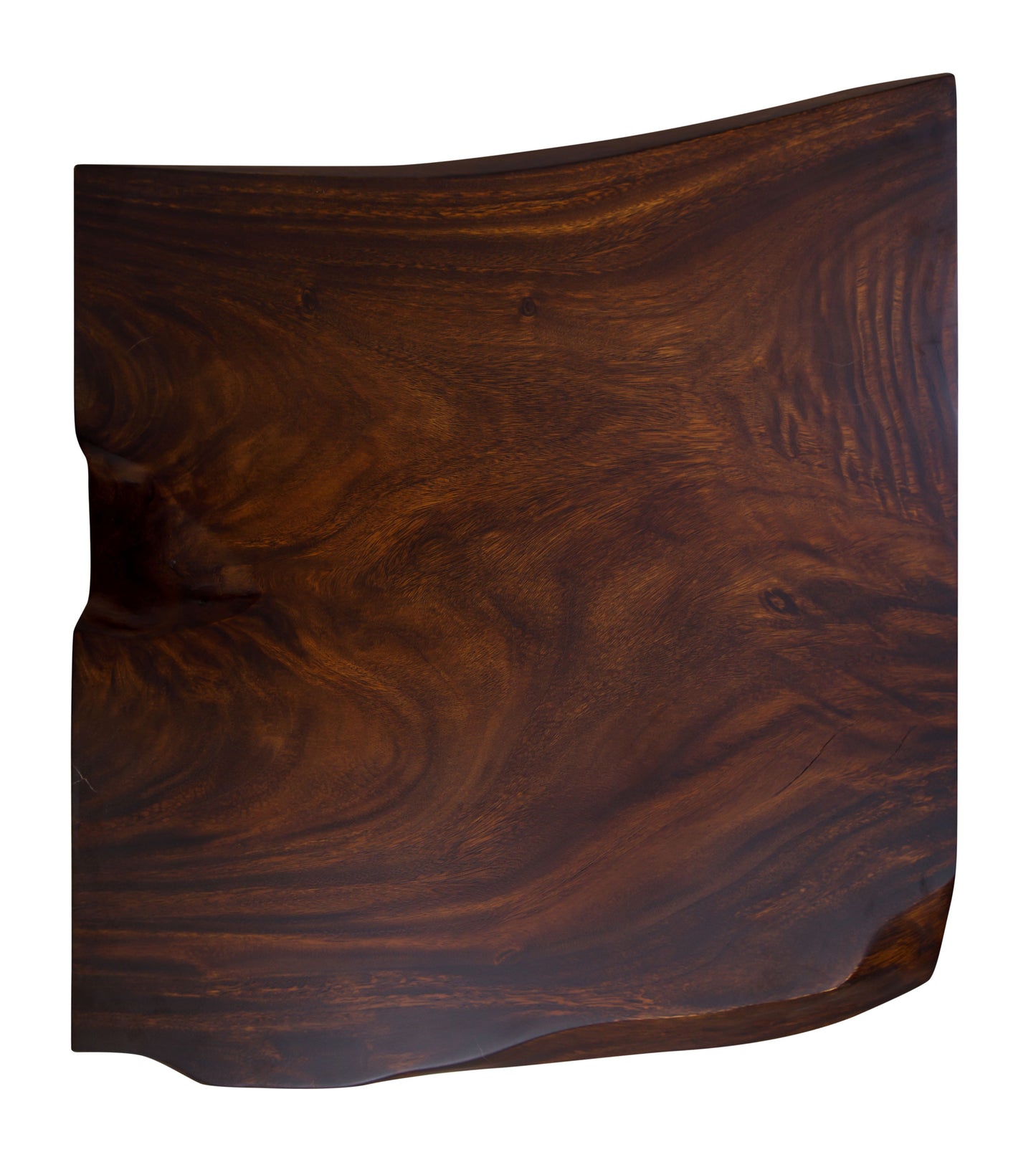 30x30" Acacia Live Edge Side Table, Smooth-Texture Dark Chocolate Finish