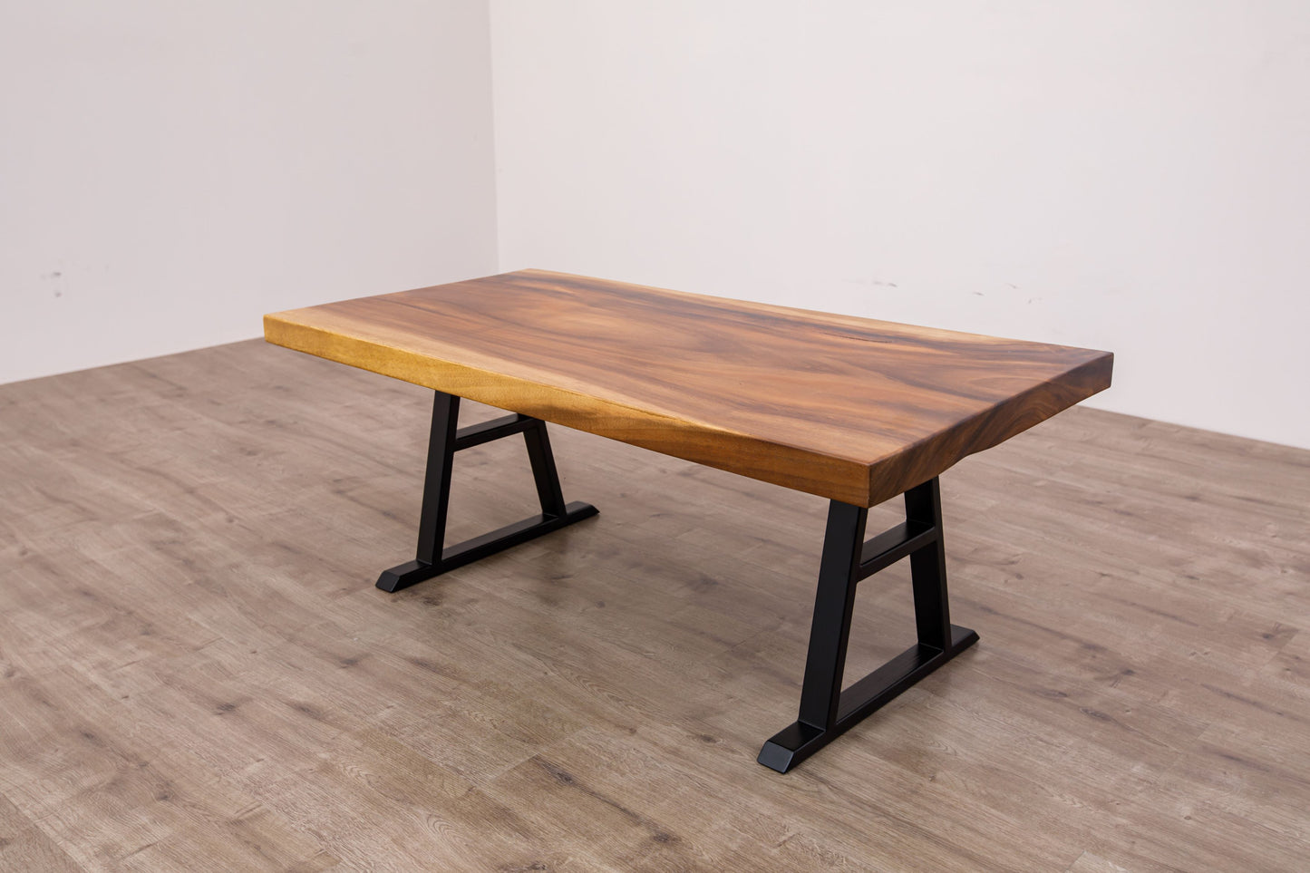 48x30" Acacia Mission Edge Coffee Table, Smooth-Texture Natural Finish