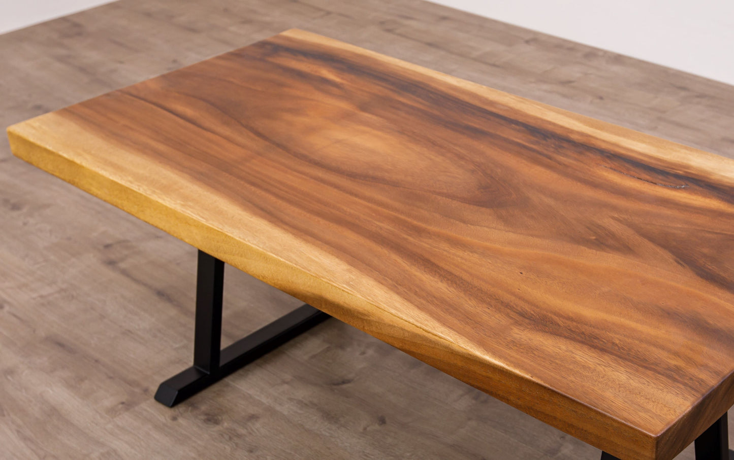 48x30" Acacia Mission Edge Coffee Table, Smooth-Texture Natural Finish
