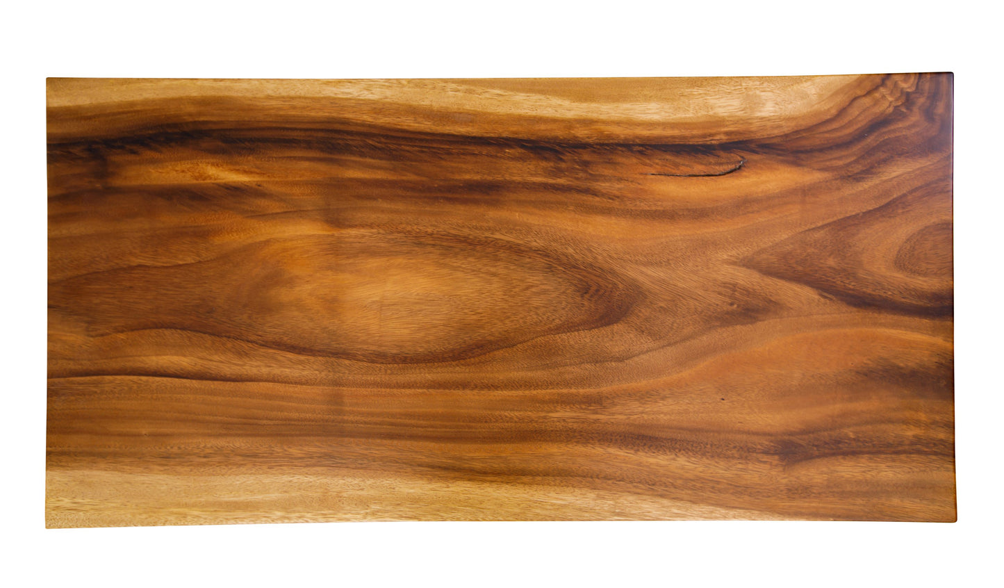 48x30" Acacia Mission Edge Coffee Table, Smooth-Texture Natural Finish