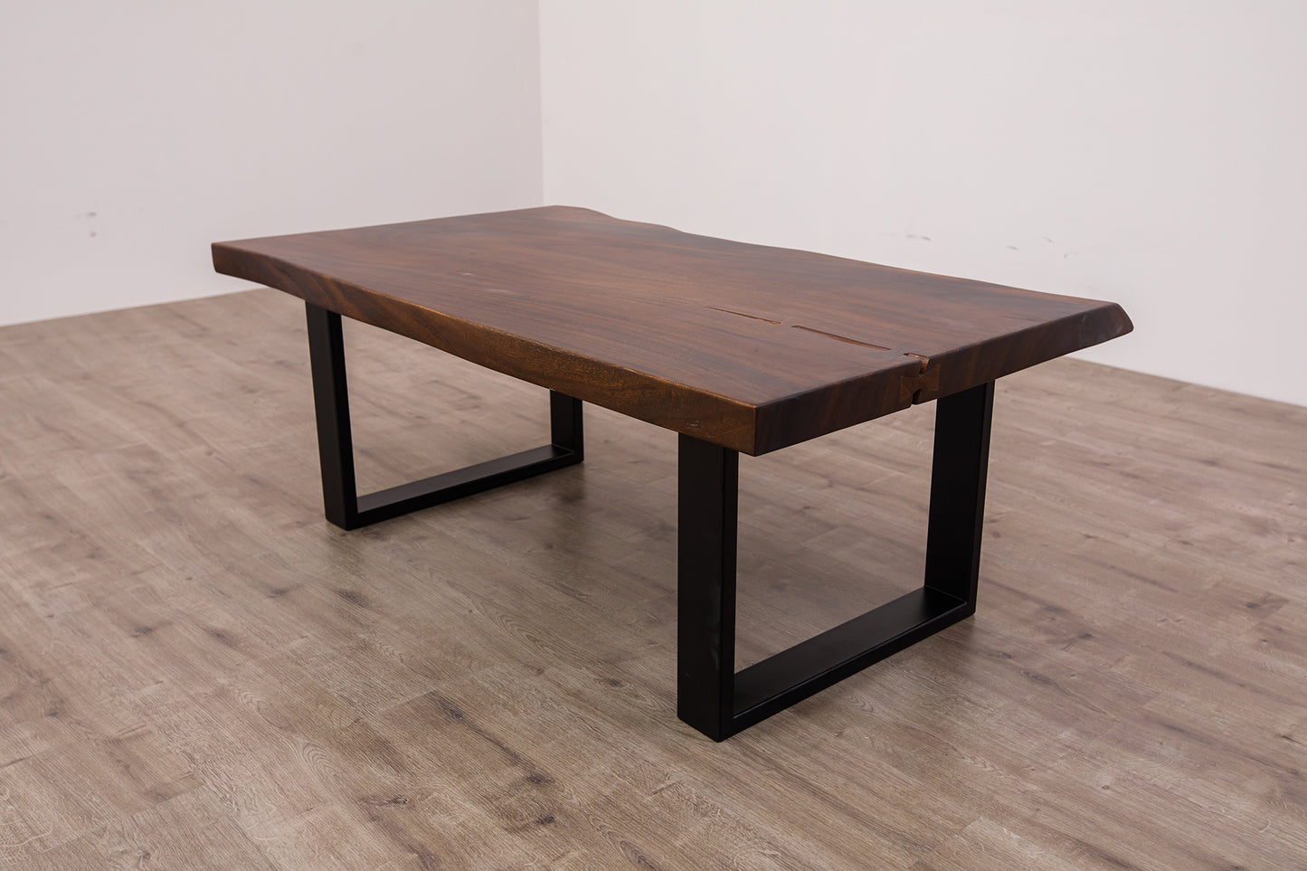 55x30" Acacia Live Edge Coffee Table, Smooth-Texture Dark Chocolate Finish