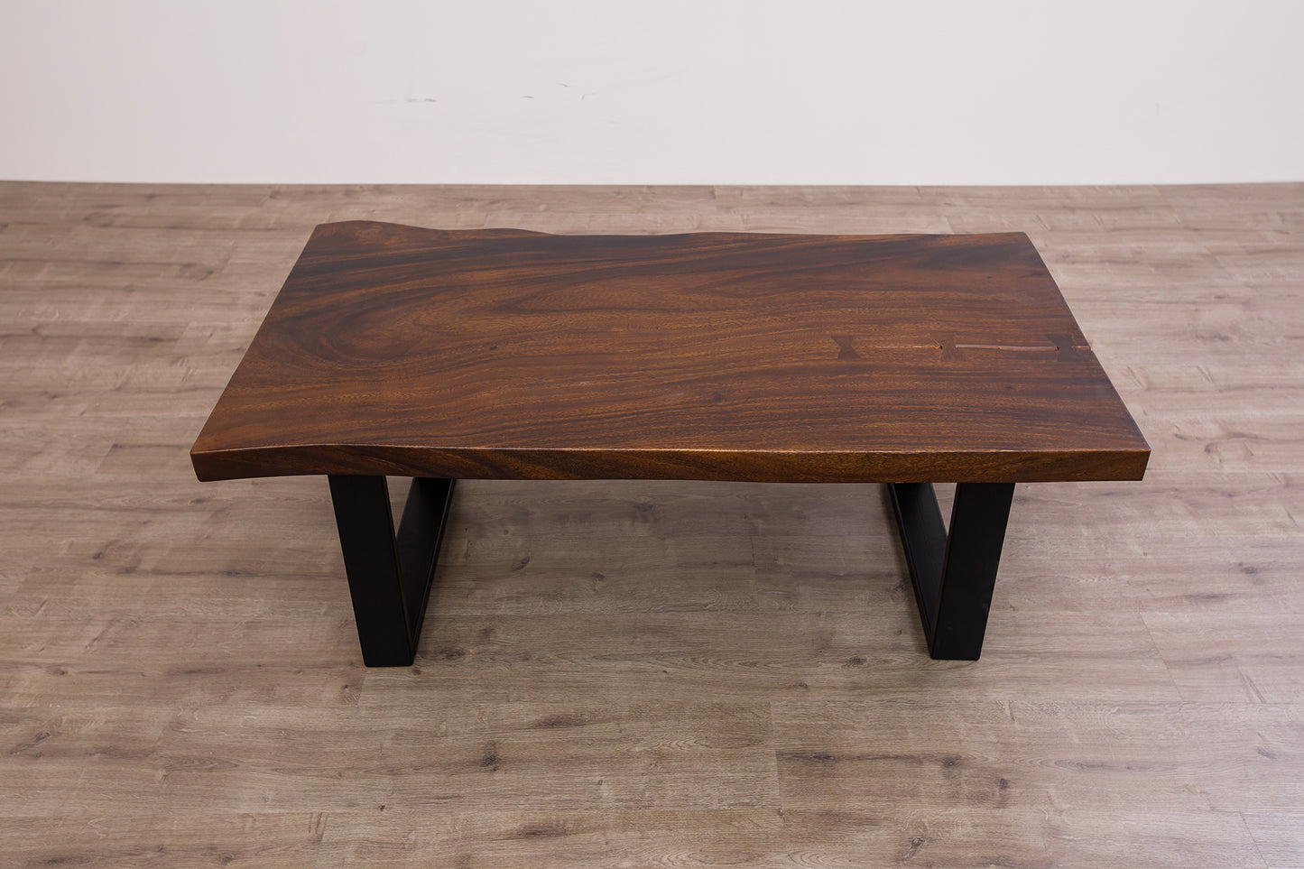 55x30" Acacia Live Edge Coffee Table, Smooth-Texture Dark Chocolate Finish