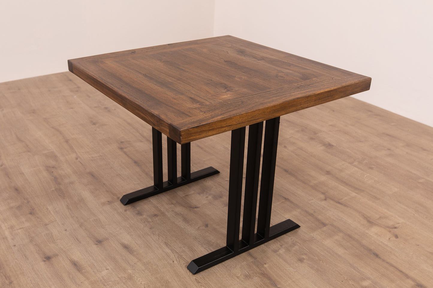 30x30" Teak Mission Edge Side Table, Organic-Texture Cocoa Finish