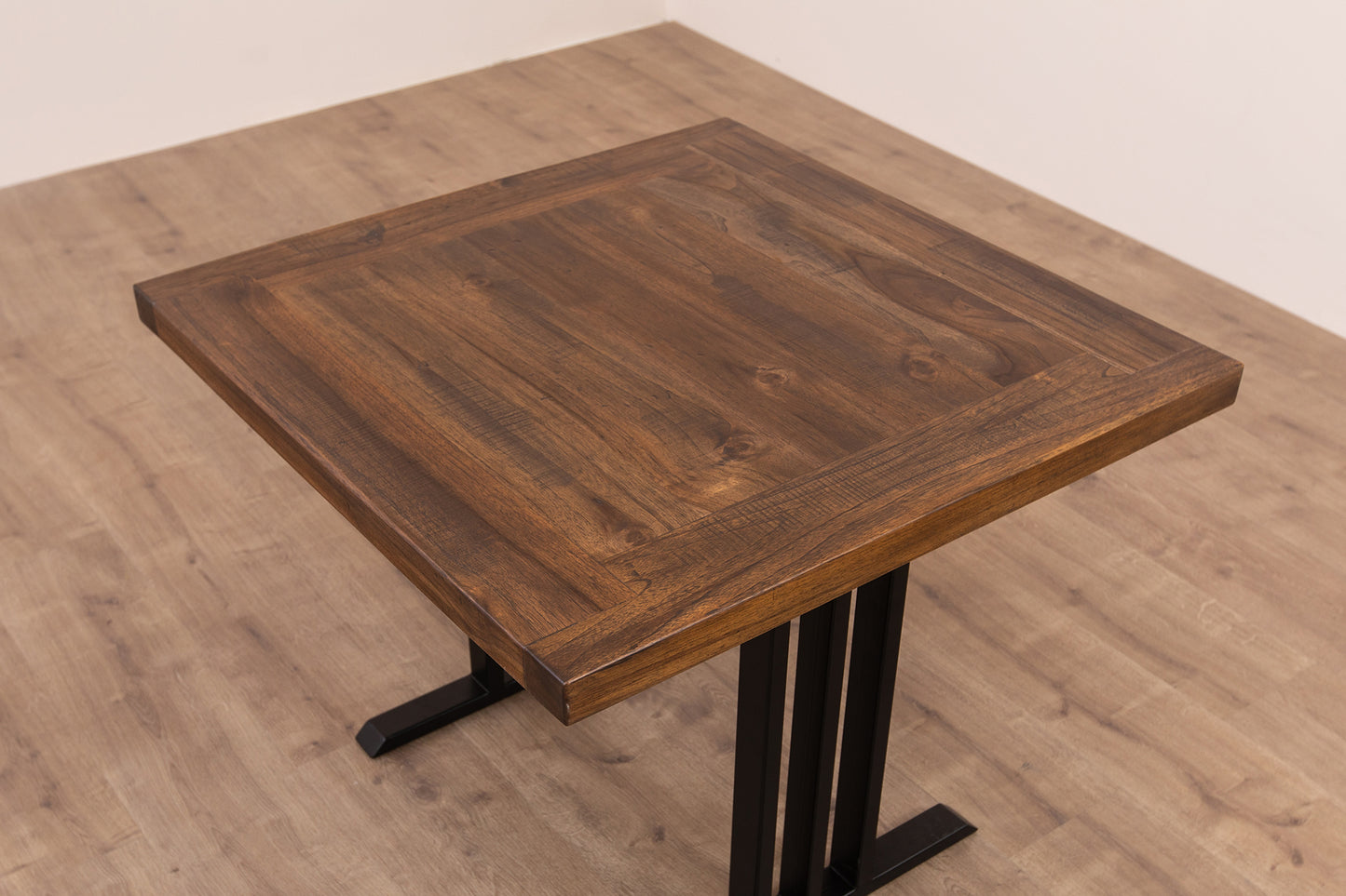 30x30" Teak Mission Edge Side Table, Organic-Texture Cocoa Finish