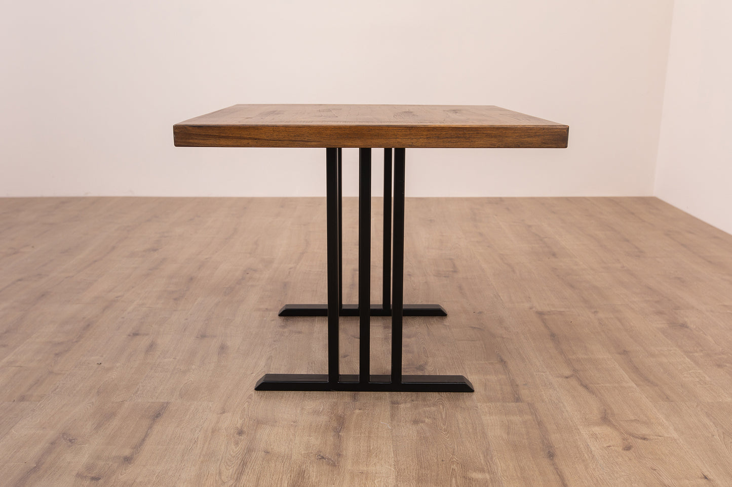 30x30" Teak Mission Edge Side Table, Organic-Texture Cocoa Finish
