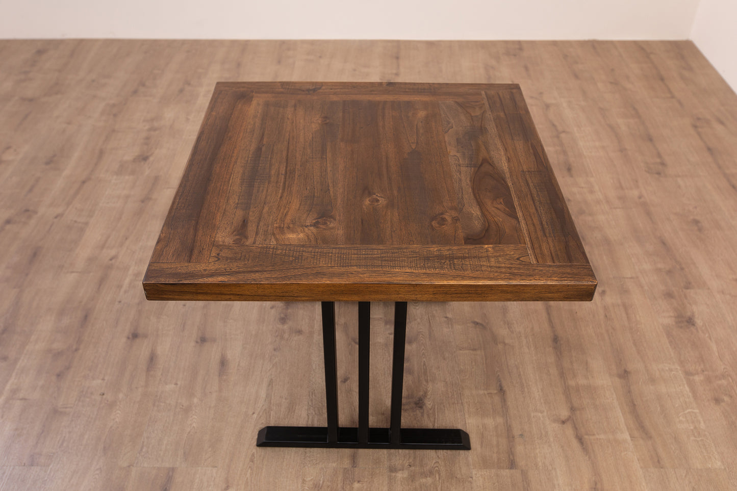 30x30" Teak Mission Edge Side Table, Organic-Texture Cocoa Finish