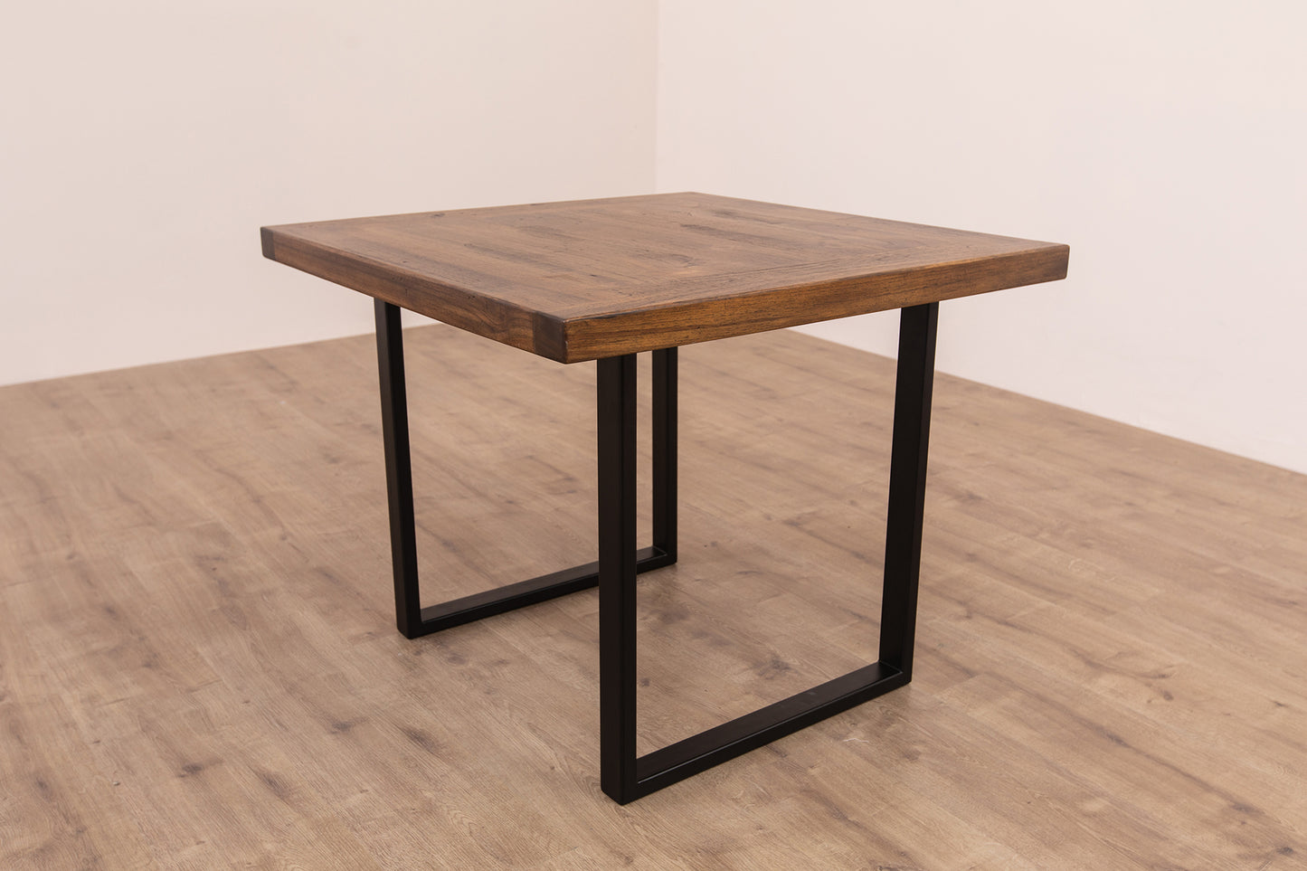 30x30" Teak Mission Edge Side Table, Organic-Texture Cocoa Finish