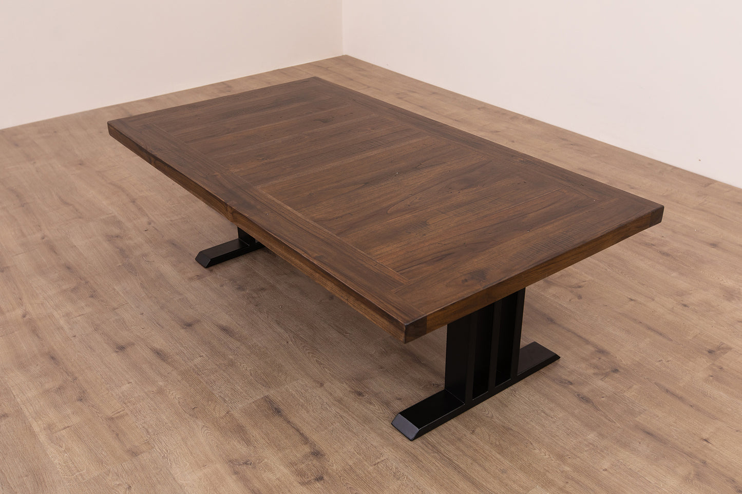 55x30" Teak Mission Edge Coffee Table, Smooth-Texture Cocoa Finish