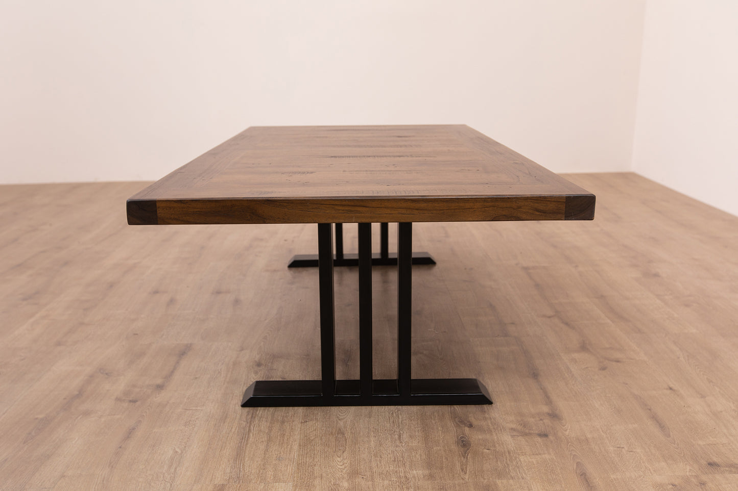 55x30" Teak Mission Edge Coffee Table, Smooth-Texture Cocoa Finish