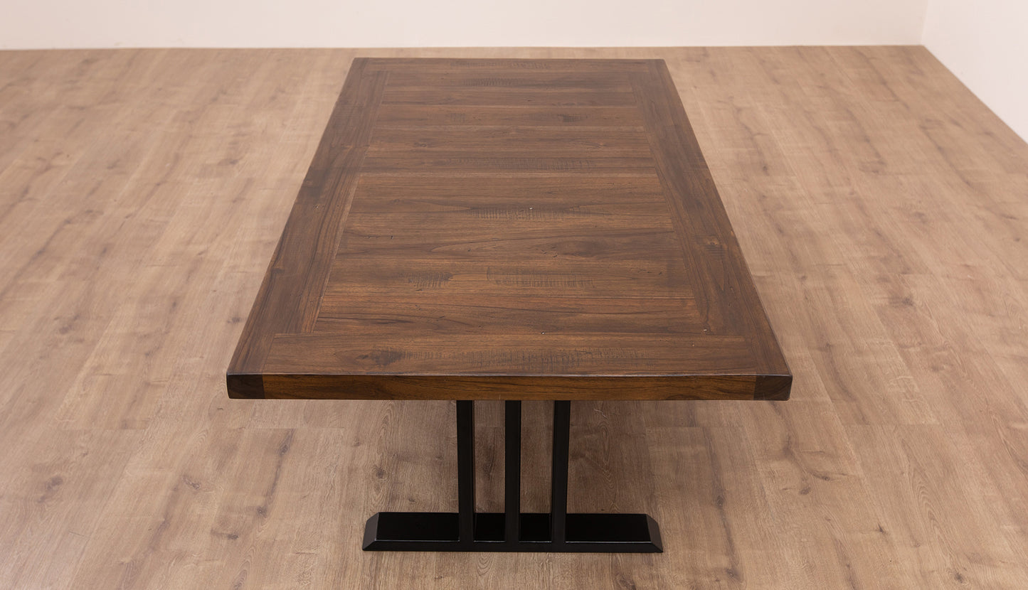 55x30" Teak Mission Edge Coffee Table, Smooth-Texture Cocoa Finish
