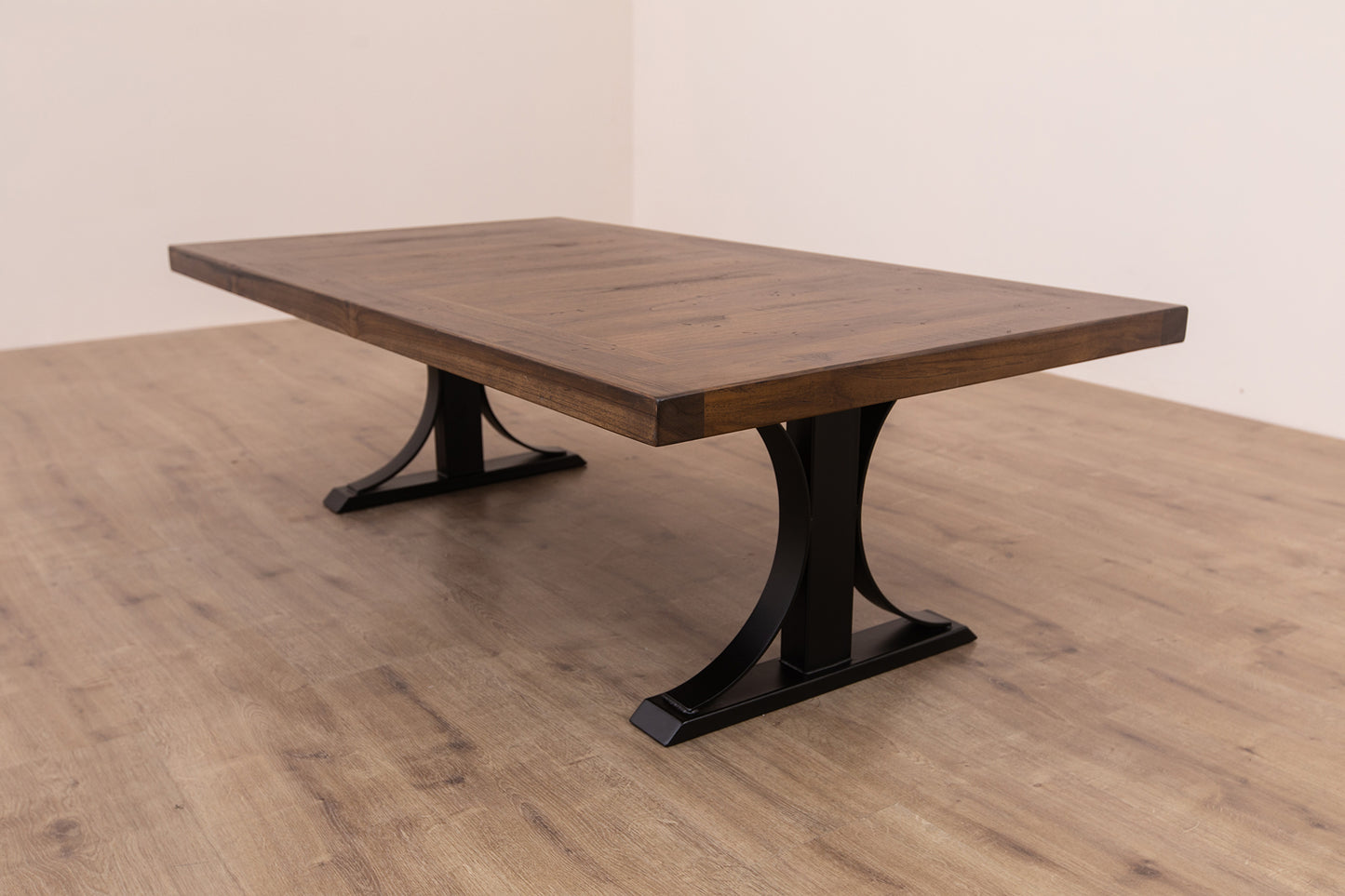 55x30" Teak Mission Edge Coffee Table, Smooth-Texture Cocoa Finish