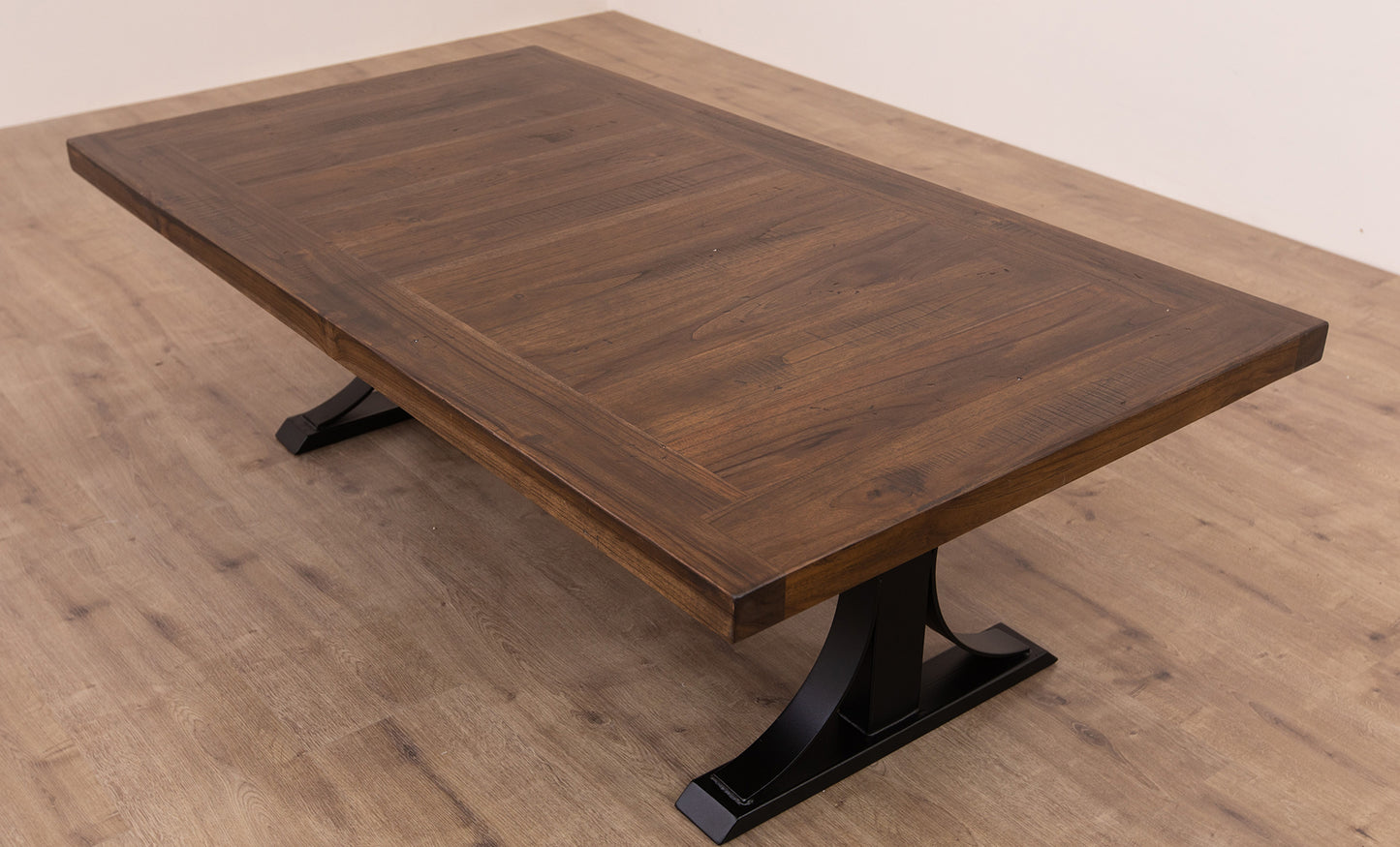 55x30" Teak Mission Edge Coffee Table, Smooth-Texture Cocoa Finish