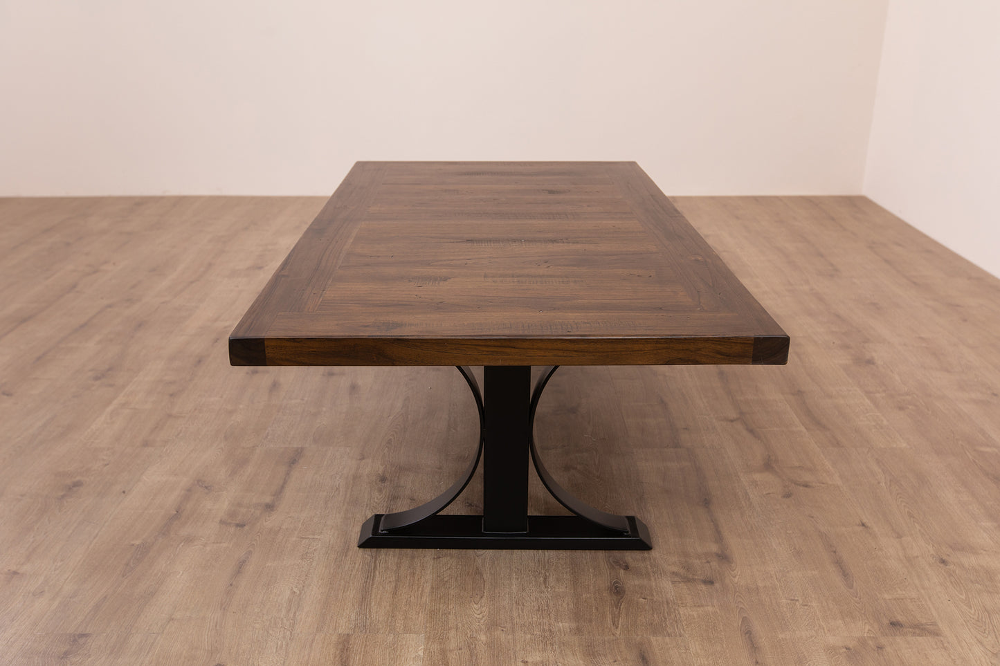 55x30" Teak Mission Edge Coffee Table, Smooth-Texture Cocoa Finish