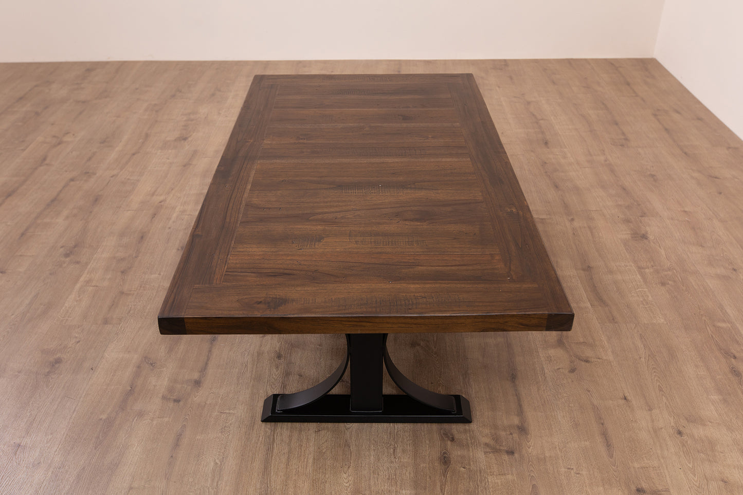 55x30" Teak Mission Edge Coffee Table, Smooth-Texture Cocoa Finish