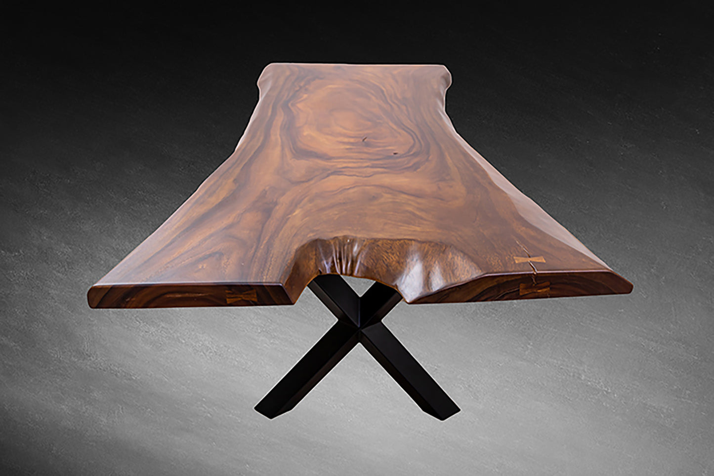 Acacia Slab 97x49" Live Edge, Smooth-Texture Milk Chocolate Finish