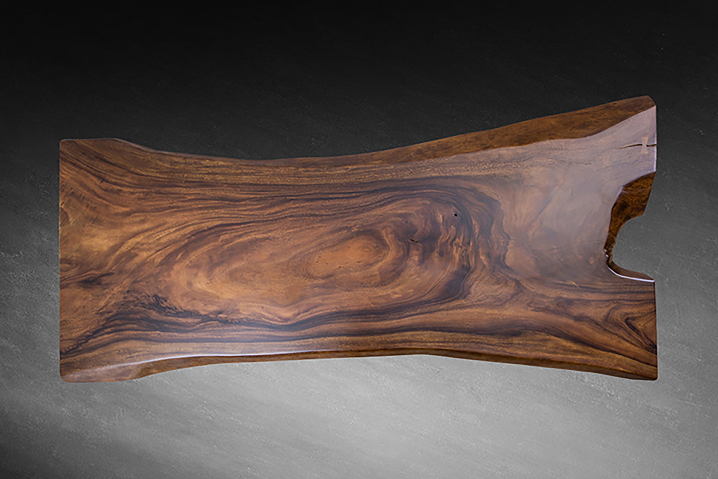 Acacia Slab 97x49" Live Edge, Smooth-Texture Milk Chocolate Finish