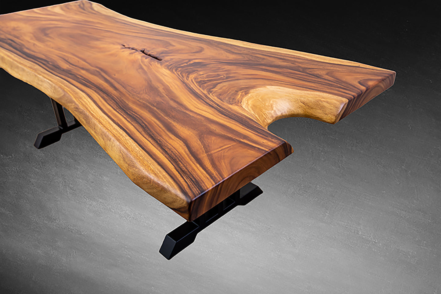 Acacia Slab 97x47" Live Edge, Smooth-Texture Natural Finish