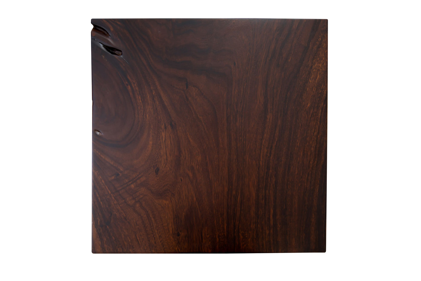24x24" Acacia Mission Edge Square Leg, Smooth-Texture Dark Chocolate Finish
