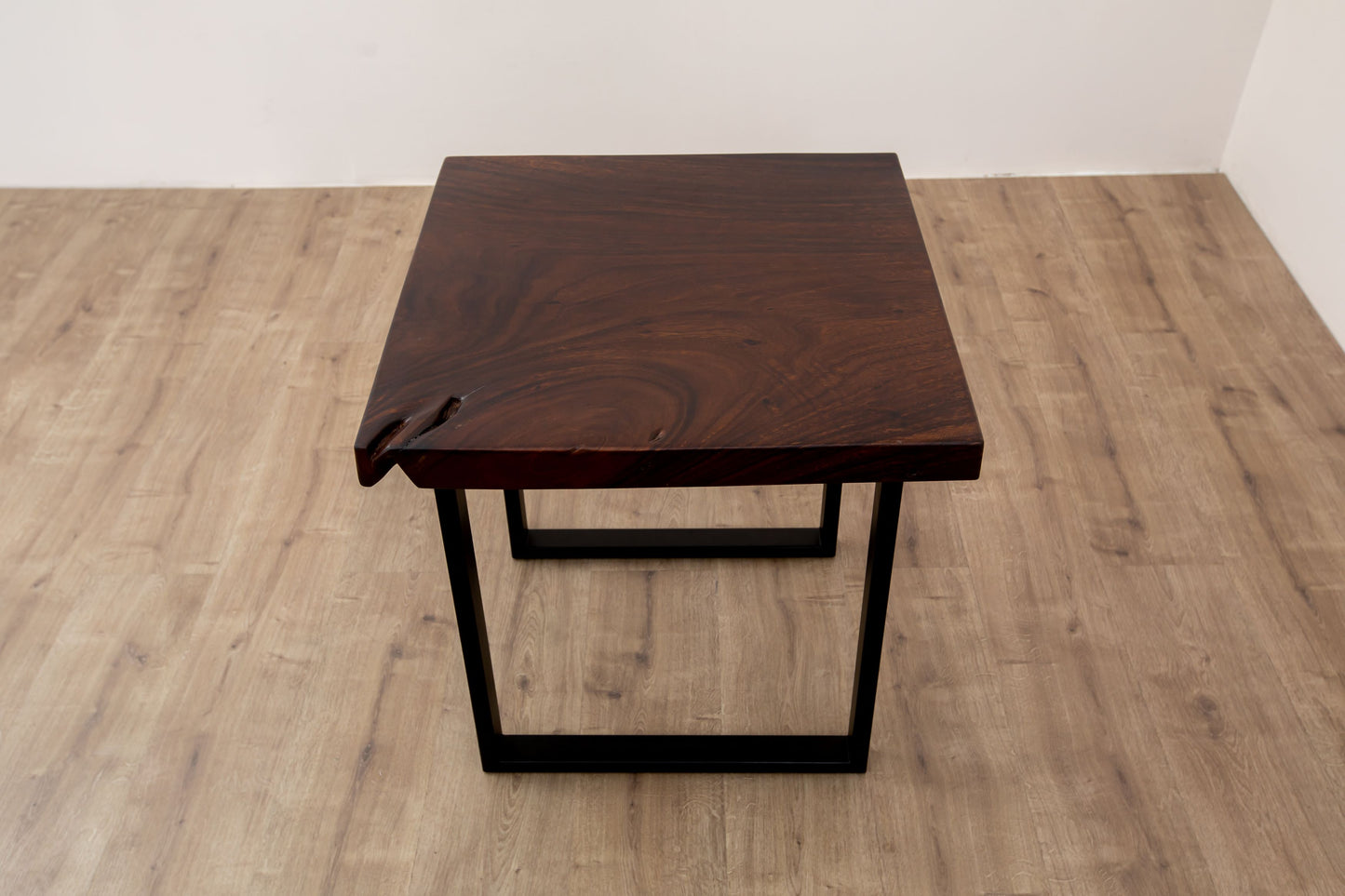 24x24" Acacia Mission Edge Square Leg, Smooth-Texture Dark Chocolate Finish