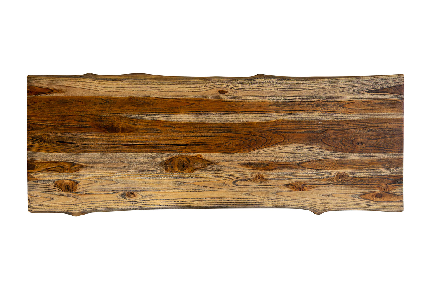 52x12" Teak Live Edge Console Table, Brushed-Texture Autumn Finish