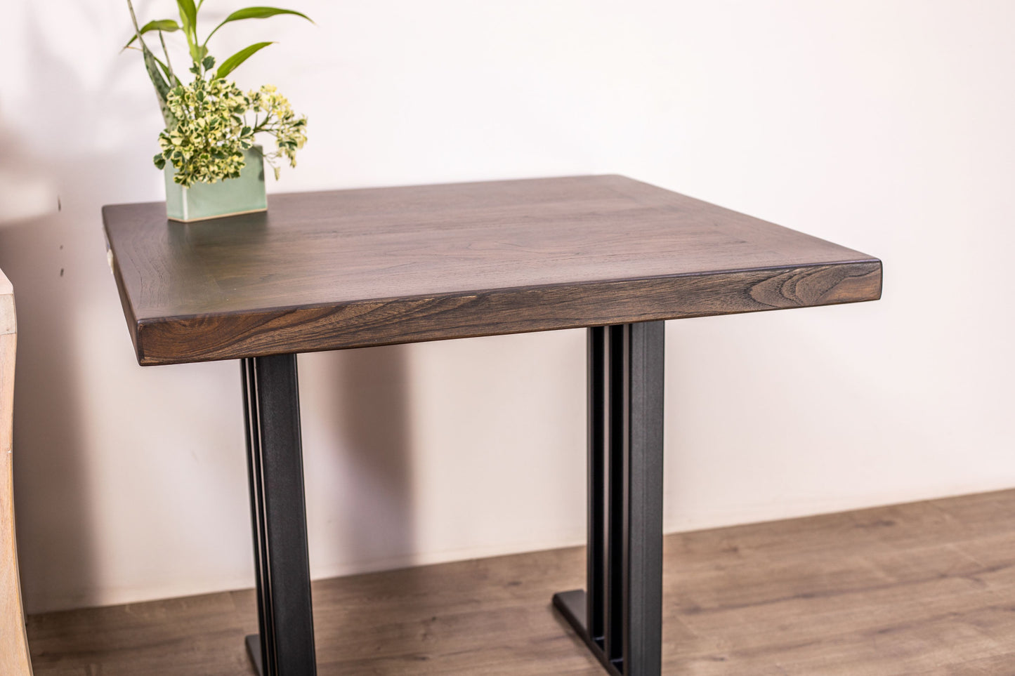 30x30" Teak Mission Edge Side Table, Smooth-Texture Cocoa Finish
