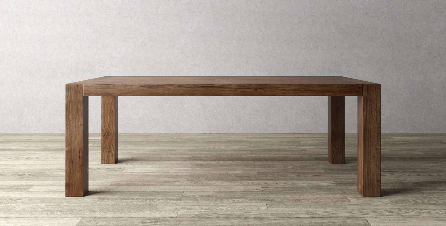84x40" Oak La Jolla Dining Table, Brushed-textured Cocoa finish