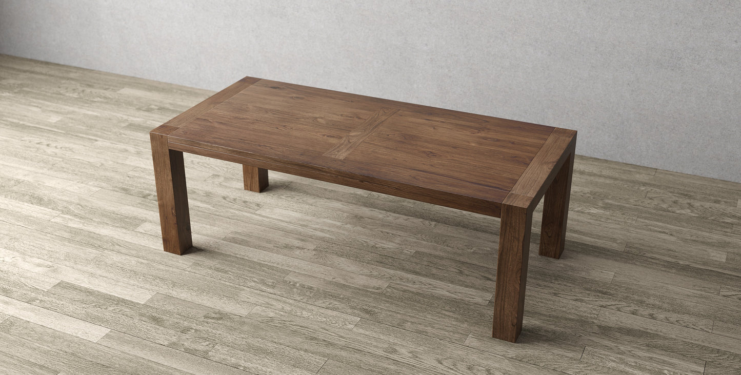 84x40" Oak La Jolla Dining Table, Brushed-textured Cocoa finish