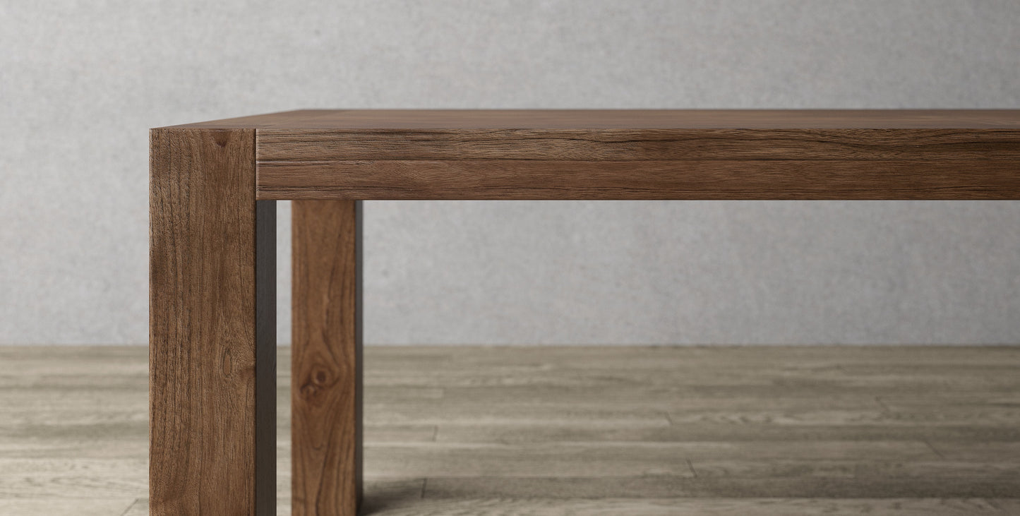84x40" Oak La Jolla Dining Table, Brushed-textured Cocoa finish