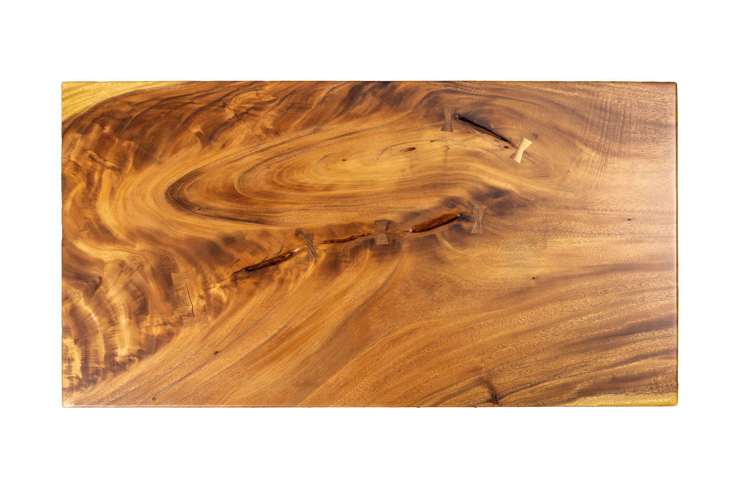 55x30" Acacia Mission Edge Coffee Table, Smooth-Texture Natural Finish