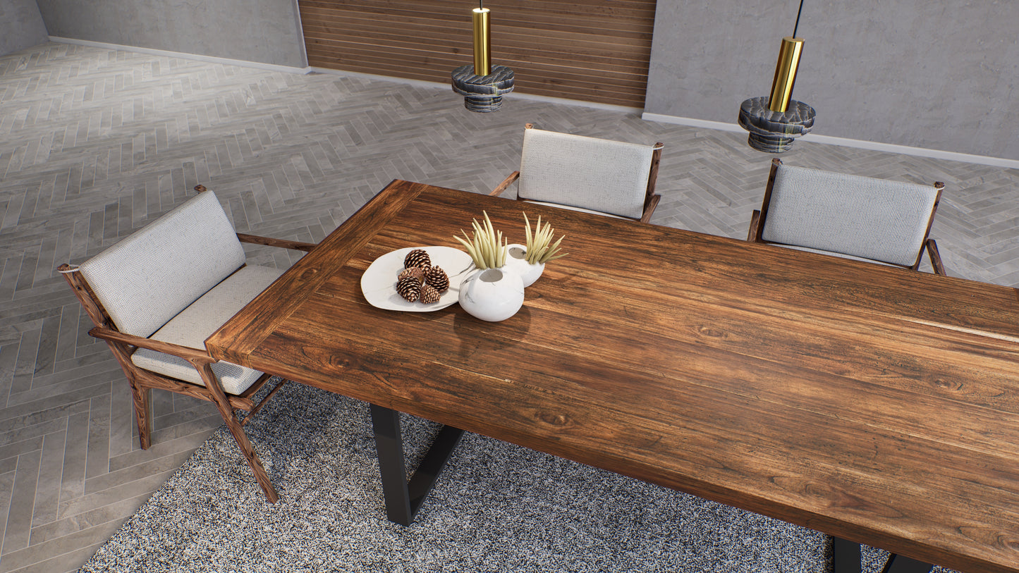 Teak Dining Table 72x38" Smooth Autumn Finish