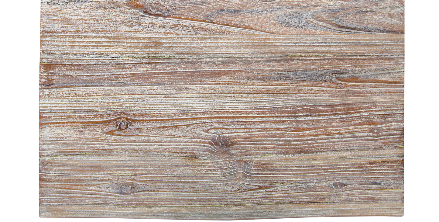 48x30" Teak Live Edge Coffee Table, Brushed-Texture Sun Bleached Finish